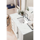 James Martin Providence 48" Single Vanity Cabinet Bright White with 3 cm Ethereal Noctis Quartz Top 238-105-V48-BW-3ENC