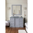 James Martin De Soto 48" Single Vanity Silver Gray with 3 cm Cala Blue Quartz Top 825-V48-SL-3CBL