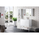 James Martin Milan 31.5" Single Vanity Cabinet Glossy White Glossy White with Glossy White Composite Top 801V31.5GWGWGW