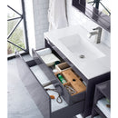 James Martin Milan 35.4" Single Vanity Cabinet Modern Gray Glossy Matte Black with Glossy White Composite Top 801V35.4MGGMBKGW