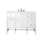 James Martin Addison 48" Single Vanity Cabinet Glossy White with 3 cm Eternal Jasmine Pearl Quartz Top E444-V48-GW-3EJP