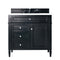 James Martin Brittany 36" Black Onyx Single Vanity with 3 cm Classic White Quartz Top 650-V36-BKO-3CLW