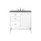 James Martin Addison 36" Single Vanity Cabinet Glossy White with 3 cm Cala Blue Top E444-V36-GW-3CBL