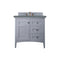 James Martin Palisades 36" Single Vanity Silver Gray with 3 cm Cala Blue Quartz Top 527-V36-SL-3CBL