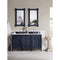 James Martin Brittany 60" Victory Blue Double Vanity with 3 cm Ethereal Noctis Quartz Top 650-V60D-VBL-3ENC