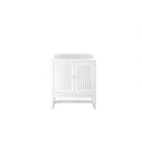 James Martin Athens 15" Cabinet with Drawers and Door Glossy White with 3 cm Arctic Fall Solid Surface Top E645-B15R-GW-3AF