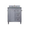 James Martin Copper Cove Encore 30" Single Vanity Silver Gray with 3 cm Cala Blue Quartz Top 301-V30-SL-3CBL