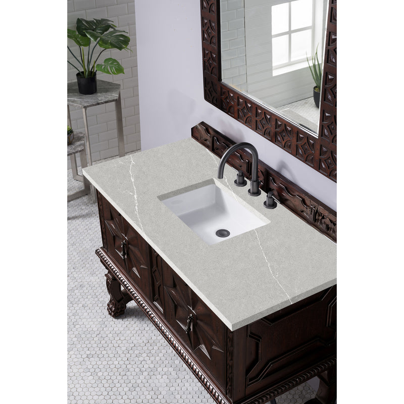 James Martin Balmoral 48" Single Vanity Cabinet Antique Walnut with 3 cm Eternal Serena Quartz Top 150-V48-ANW-3ESR