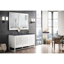 James Martin Athens 60" Double Vanity Cabinet Glossy White with 3 cm Charcoal Soapstone Quartz Top E645-V60D-GW-3CSP