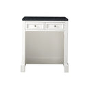 James Martin De Soto 30" Countertop Unit Makeup Counter Bright White with 3 cm Charcoal Soapstone Quartz Top 825-CU30-BW-3CSP