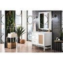 James Martin Addison 36" Single Vanity Cabinet Glossy White with 3 cm Ethereal Noctis Top E444-V36-GW-3ENC