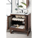 James Martin Athens 30" Single Vanity Cabinet Mid Century Acacia with 3 cm Ethereal Noctis Top E645-V30-MCA-3ENC