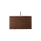 James Martin Milan 35.4" Single Vanity Cabinet Mid Century Walnut with Glossy White Composite Top 801V35.4WLTGW