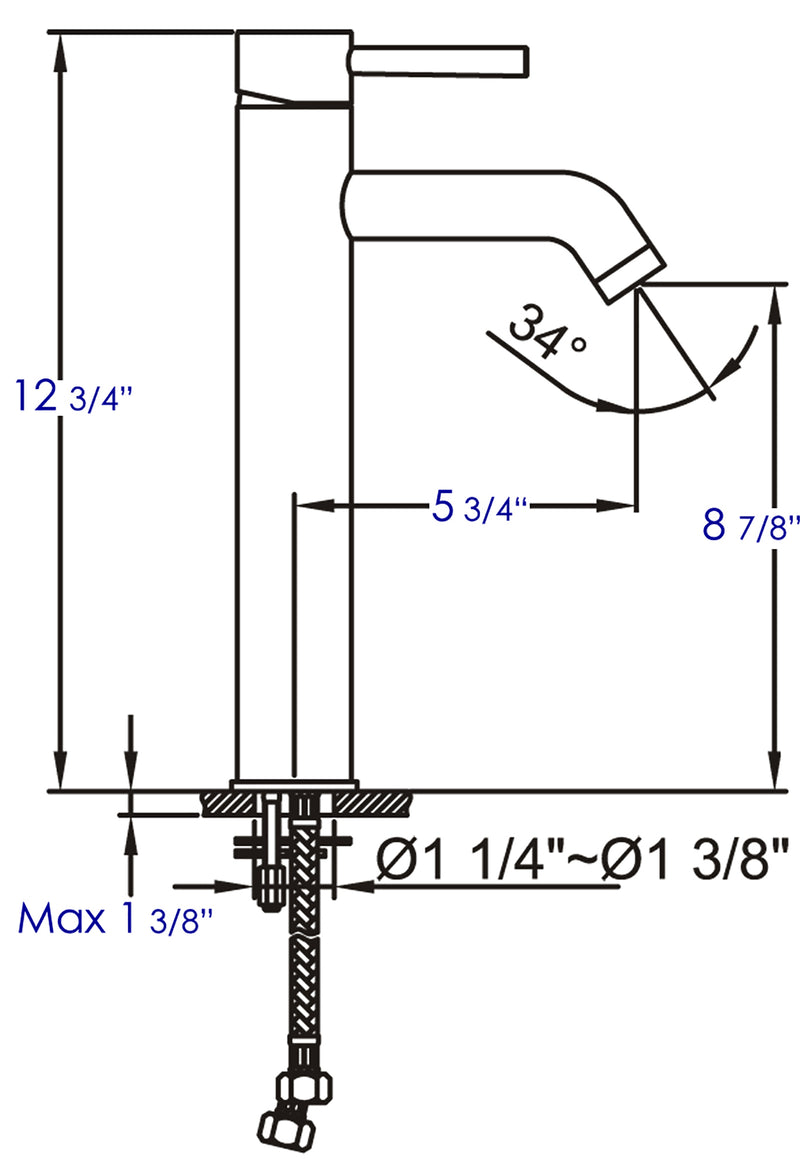 ALFI Tall Brushed Nickel Single Lever Bathroom Faucet AB1023