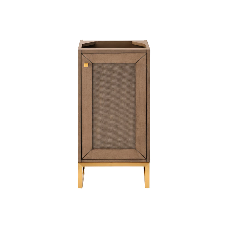 James Martin Chianti 16" Single Vanity Cabinet Whitewashed Walnut Radiant Gold E303-V16-WW-RGD