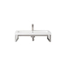 James Martin Two Boston 15 1/4" Wall Brackets Brushed Nickel with 31.5" White Glossy Composite Countertop 055BK16BNK31.5WG2