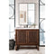 James Martin Athens 36" Single Vanity Cabinet Mid Century Acacia with 3 cm Classic White Quartz Top E645-V36-MCA-3CLW