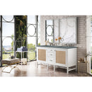 James Martin Addison 60" Double Vanity Cabinet Glossy White with 3 cm Cala Blue Top E444-V60D-GW-3CBL