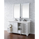 James Martin Providence 60" Bright White Double Vanity with 3 cm Arctic Fall Solid Surface Top 238-105-V60D-BW-3AF