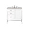 James Martin Addison 36" Single Vanity Cabinet Glossy White with 3 cm Grey Expo Quartz Top E444-V36-GW-3GEX