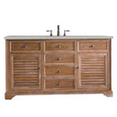 James Martin Savannah 60" Single Vanity Cabinet Driftwood with 3 cm Eternal Serena Quartz Top 238-104-5311-3ESR