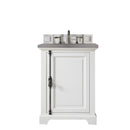 James Martin Providence 26" Single Vanity Cabinet Bright White with 3 cm Grey Expo Quartz Top 238-105-V26-BW-3GEX