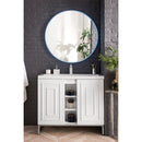 James Martin Alicante' 39.5" Single Vanity Cabinet Glossy White Brushed Nickel with White Glossy Composite Countertop E110V39.5GWBNKWG