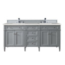 James Martin Brittany 72" Urban Gray Double Vanity with 3 cm Eternal Serena Quartz Top 650-V72-UGR-3ESR