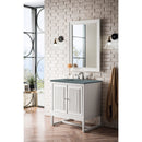 James Martin Athens 30" Single Vanity Cabinet Glossy White with 3 cm Cala Blue Top E645-V30-GW-3CBL