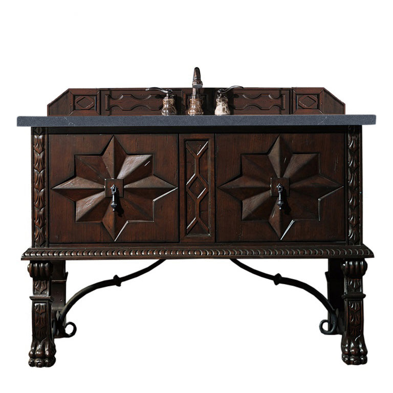 James Martin Balmoral 48" Single Vanity Cabinet Antique Walnut with 3 cm Charcoal Soapstone Quartz Top 150-V48-ANW-3CSP