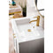 James Martin Chianti 24" Single Vanity Cabinet Glossy White Radiant Gold with White Glossy Composite Countertop E303V24GWRGDWG