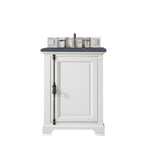 James Martin Providence 26" Single Vanity Cabinet Bright White with 3 cm Charcoal Soapstone Quartz Top 238-105-V26-BW-3CSP