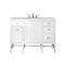 James Martin Addison 48" Single Vanity Cabinet Glossy White with 3 cm Carrara White Top E444-V48-GW-3CAR