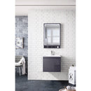 James Martin Milan 23.6" Single Vanity Cabinet Modern Gray Glossy with Glossy White Composite Top 801V23.6MGGGW