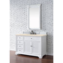 James Martin Savannah 48" Single Vanity Cabinet Bright White with 3 cm Eternal Marfil Quartz Top 238-104-V48-BW-3EMR