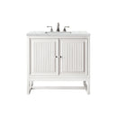 James Martin Athens 30" Single Vanity Cabinet Glossy White with 3 cm Ethereal Noctis Top E645-V30-GW-3ENC