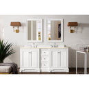 James Martin De Soto 72" Double Vanity Bright White with 3 cm Eternal Marfil Quartz Top 825-V72-BW-3EMR