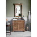 James Martin Savannah 36" Single Vanity Cabinet Driftwood with 3 cm Cala Blue Quartz Top 238-104-5511-3CBL