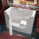 MediTub Wheel Chair Accessible 30" x 60" Left Drain White Whirlpool Jetted Wheelchair Accessible Bathtub