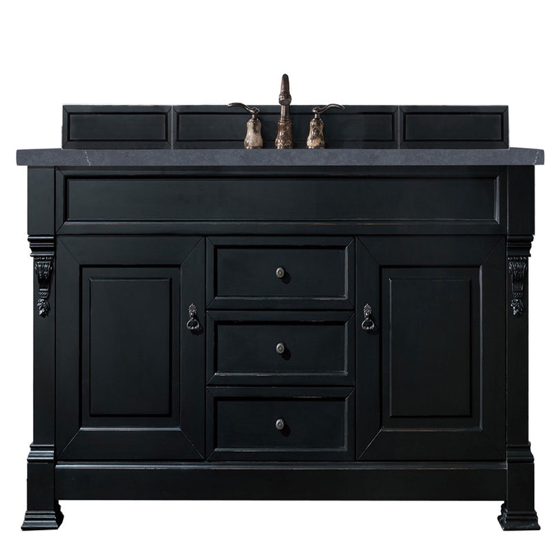 James Martin Brookfield 60" Antique Black Single Vanity with 3 cm Charcoal Soapstone Quartz Top 147-114-5331-3CSP