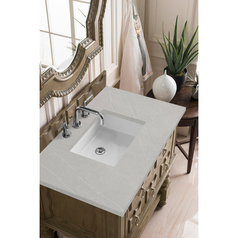 James Martin Castilian 36" Single Vanity Empire Gray with 3 cm Eternal Serena Quartz Top 160-V36-EG-3ESR