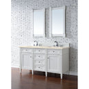 James Martin Brittany 60" Bright White Double Vanity with 3 cm Eternal Marfil Quartz Top 650-V60D-BW-3EMR