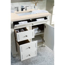 James Martin Bristol 36" Single Vanity Bright White with 3 cm Eternal Marfil Quartz Top 157-V36-BW-3EMR