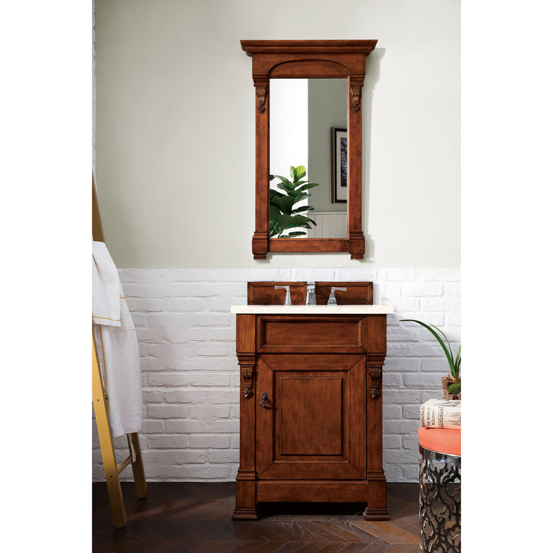 James Martin Brookfield 26" Warm Cherry Single Vanity with 3 cm Eternal Marfil Quartz Top 147-114-V26-WCH-3EMR