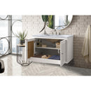 James Martin Athens 36" Single Vanity Cabinet Glossy White with 3 cm Carrara White Top E645-V36-GW-3CAR