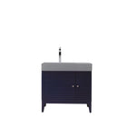 James Martin Linear 36" Single Vanity Victory Blue with Dusk Grey Glossy Composite Top 210-V36-VBL-DGG