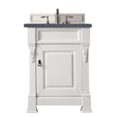 James Martin Brookfield 26" Bright White Single Vanity with 3 cm Charcoal Soapstone Quartz Top 147-V26-BW-3CSP