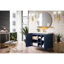 James Martin Alicante' 39.5" Single Vanity Cabinet Azure Blue with White Glossy Resin Countertop E110-V39.5-AZB-WG