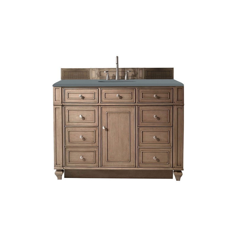 James Martin Bristol 48" Single Vanity Whitewashed Walnut with 3 cm Cala Blue Quartz Top 157-V48-WW-3CBL