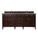 James Martin Brittany 72" Burnished Mahogany Double Vanity with 3 cm Grey Expo Quartz Top 650-V72-BNM-3GEX